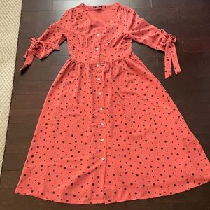 Shein midi polka dot dress